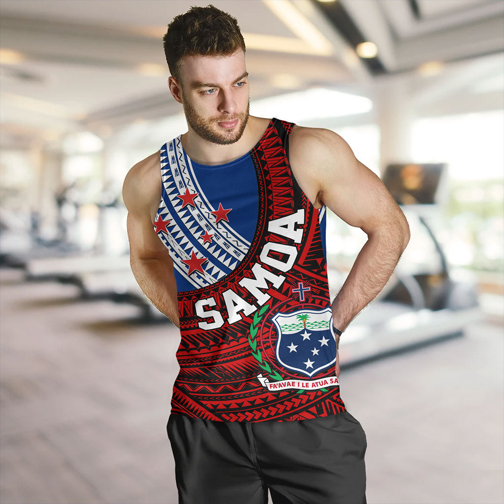 Samoa Tank Top Custom Tribal Polynesian Flag Print
