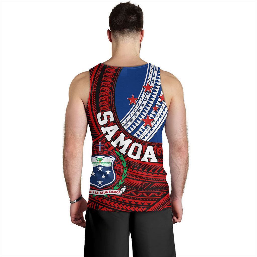 Samoa Tank Top Custom Tribal Polynesian Flag Print