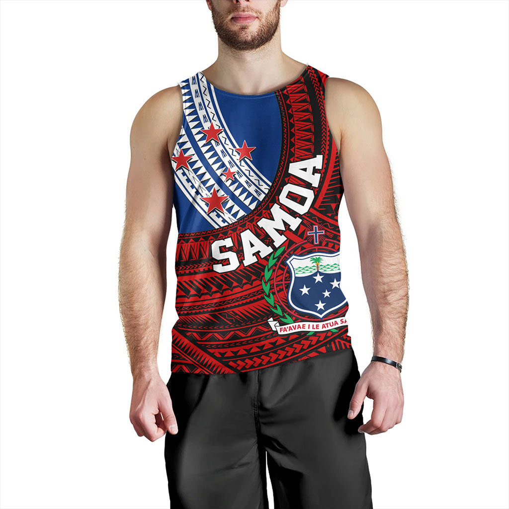 Samoa Tank Top Custom Tribal Polynesian Flag Print