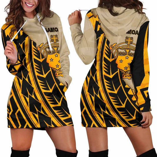 Samoa Female Hoodie Dress - Polynesian Wild Style