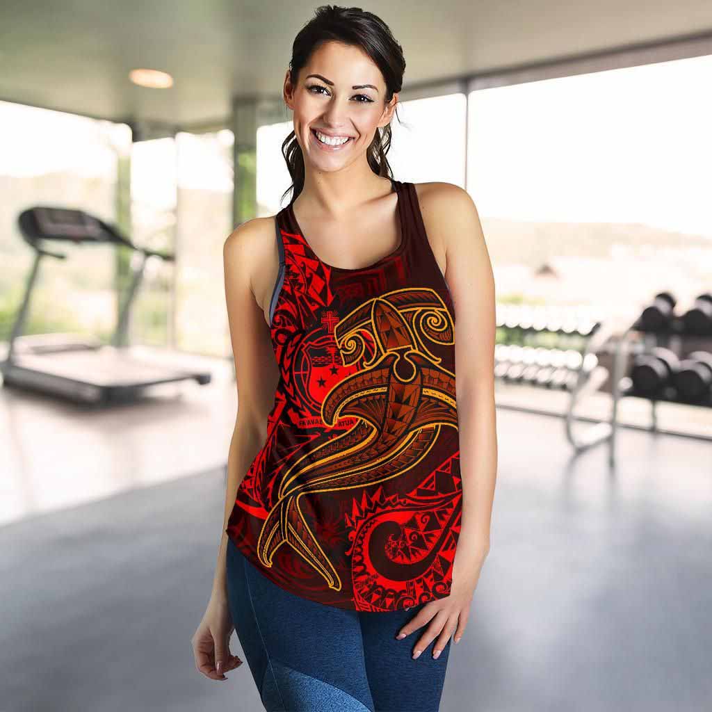 Samoa Women Racerback Tank - Red Shark Polynesian Tattoo