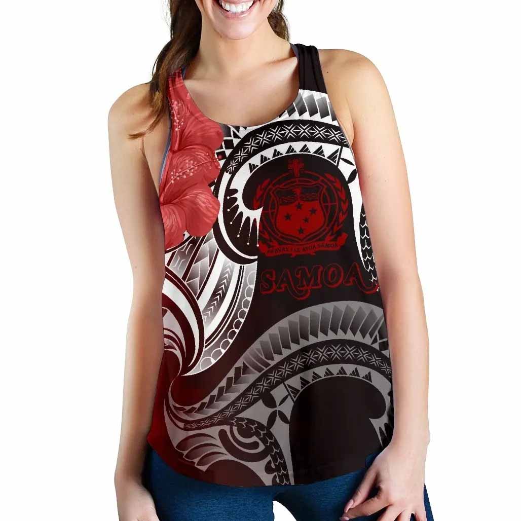 Samoa Women Racerback Tank - Samoa Seal Wave Style (Red)