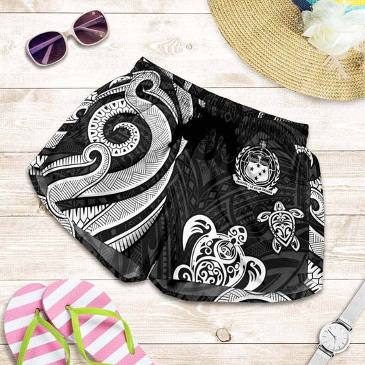 Samoa Women Shorts - White Tentacle Turtle