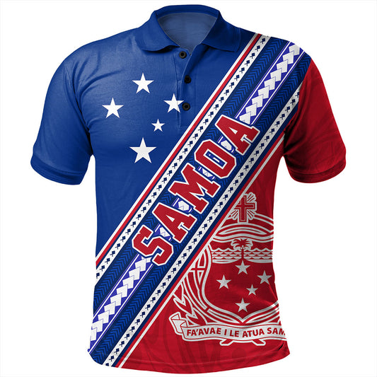 Samoa Polo Shirt Flag And Coat Of Arms