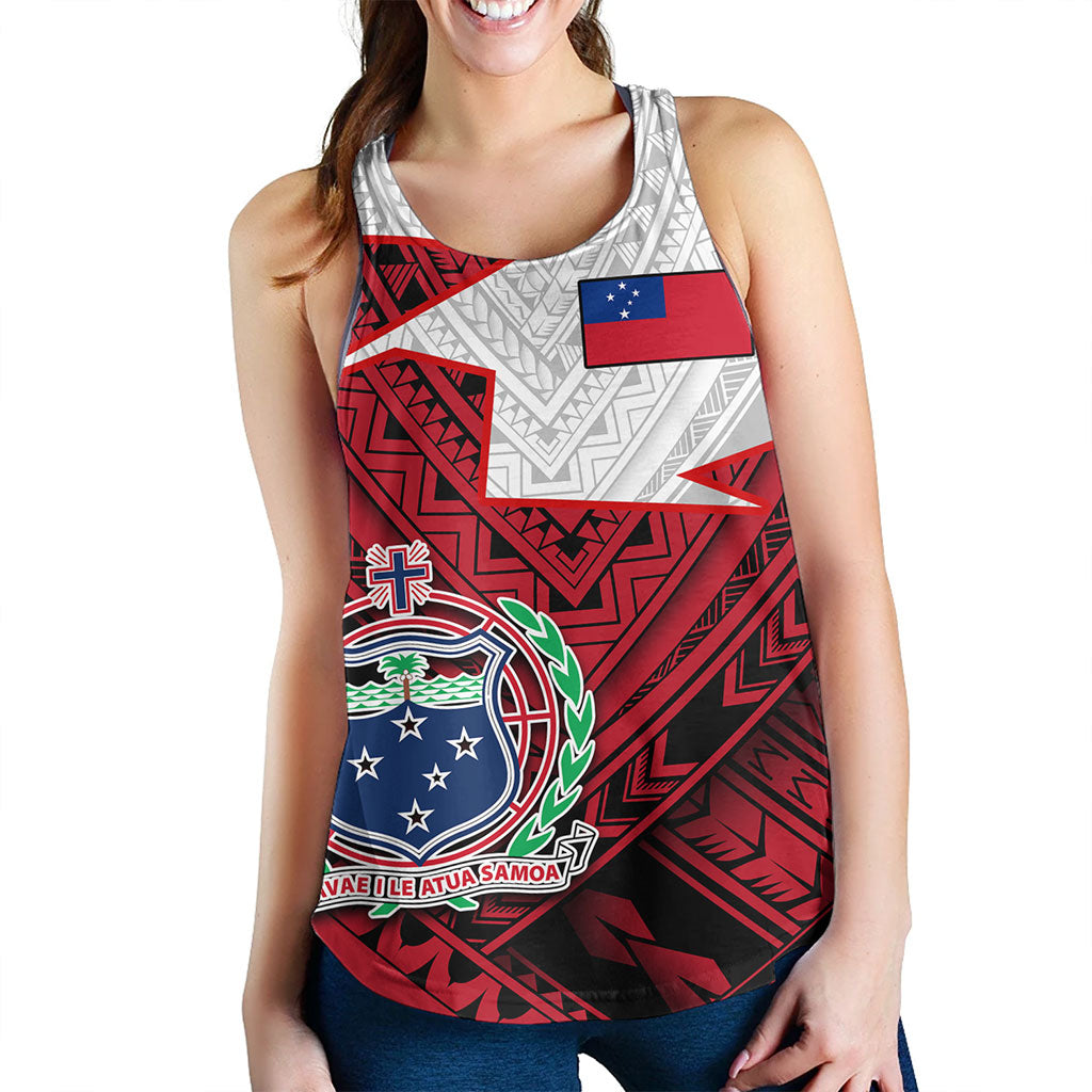 Samoa Women Tank Polynesian Tattoo Flag And Coat Of Arms