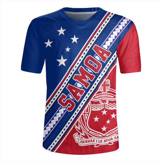 Samoa Rugby Jersey Flag And Coat Of Arms