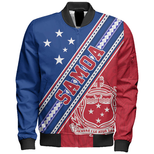 Samoa Bomber Jacket Flag And Coat Of Arms