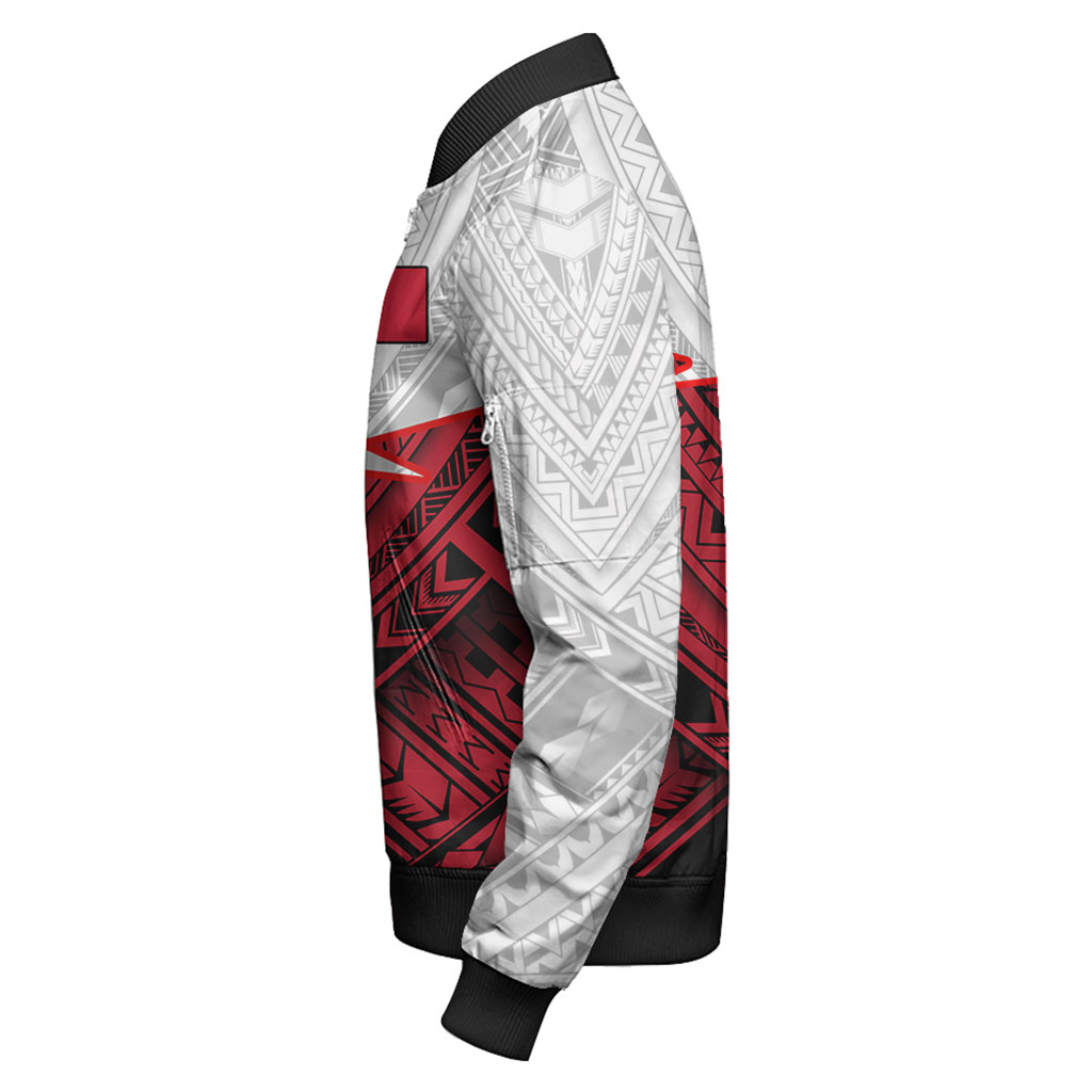 Samoa Bomber Jacket Polynesian Tattoo Flag And Coat Of Arms