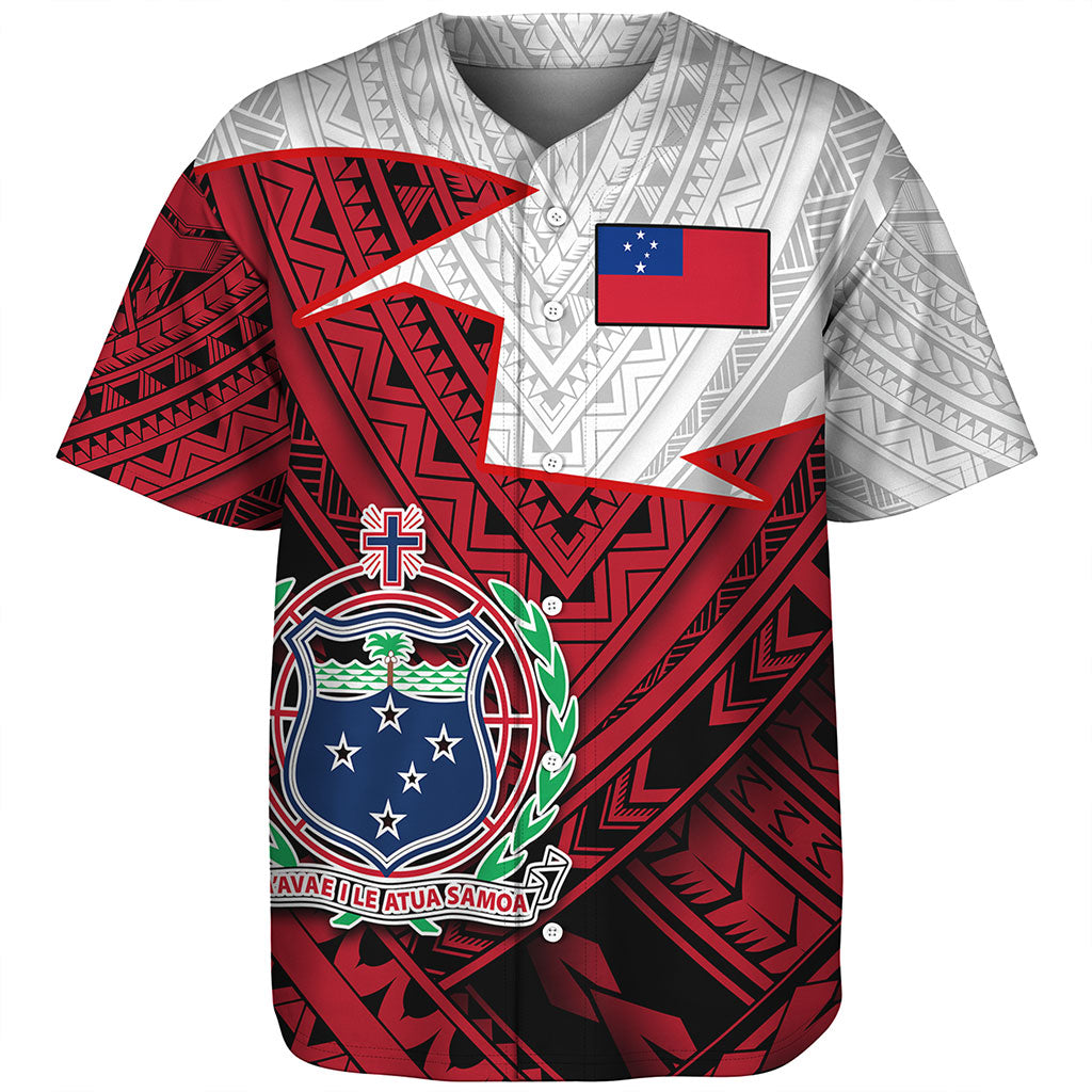 Samoa Baseball Shirt Polynesian Tattoo Flag And Coat Of Arms