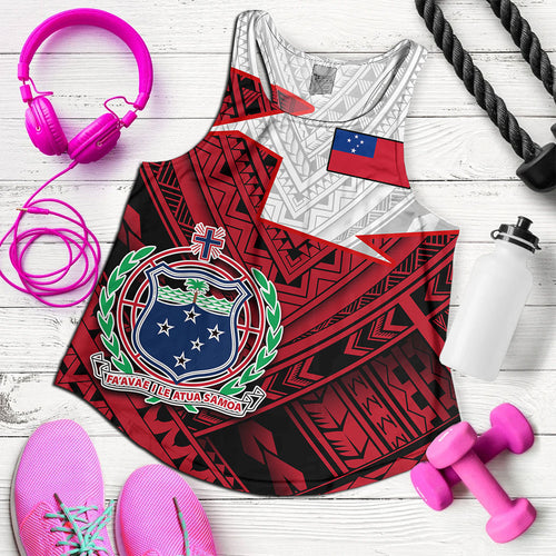 Samoa Women Tank Polynesian Tattoo Flag And Coat Of Arms