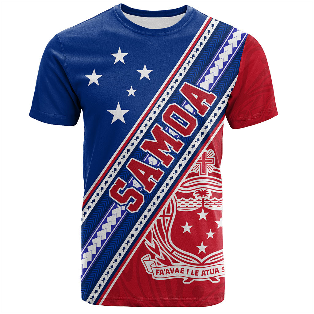 Samoa T-Shirt Flag And Coat Of Arms