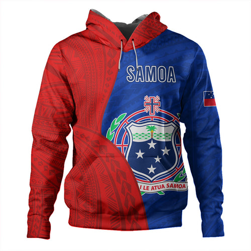 Samoa Hoodie Custom Polynesian Pattern With Coat Of Arms