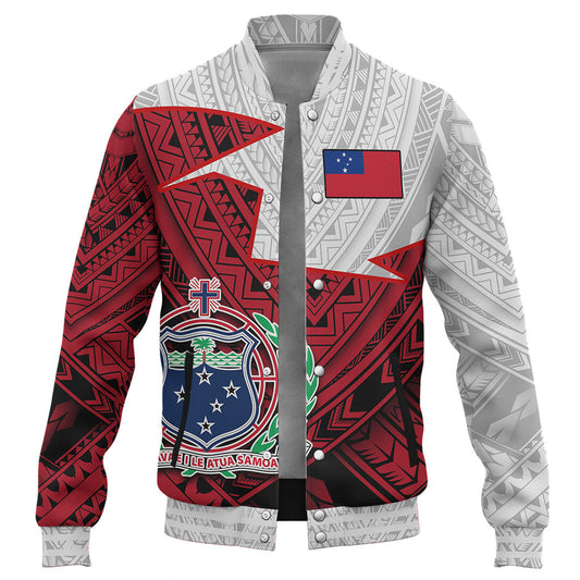 Samoa Baseball Jacket Polynesian Tattoo Flag And Coat Of Arms