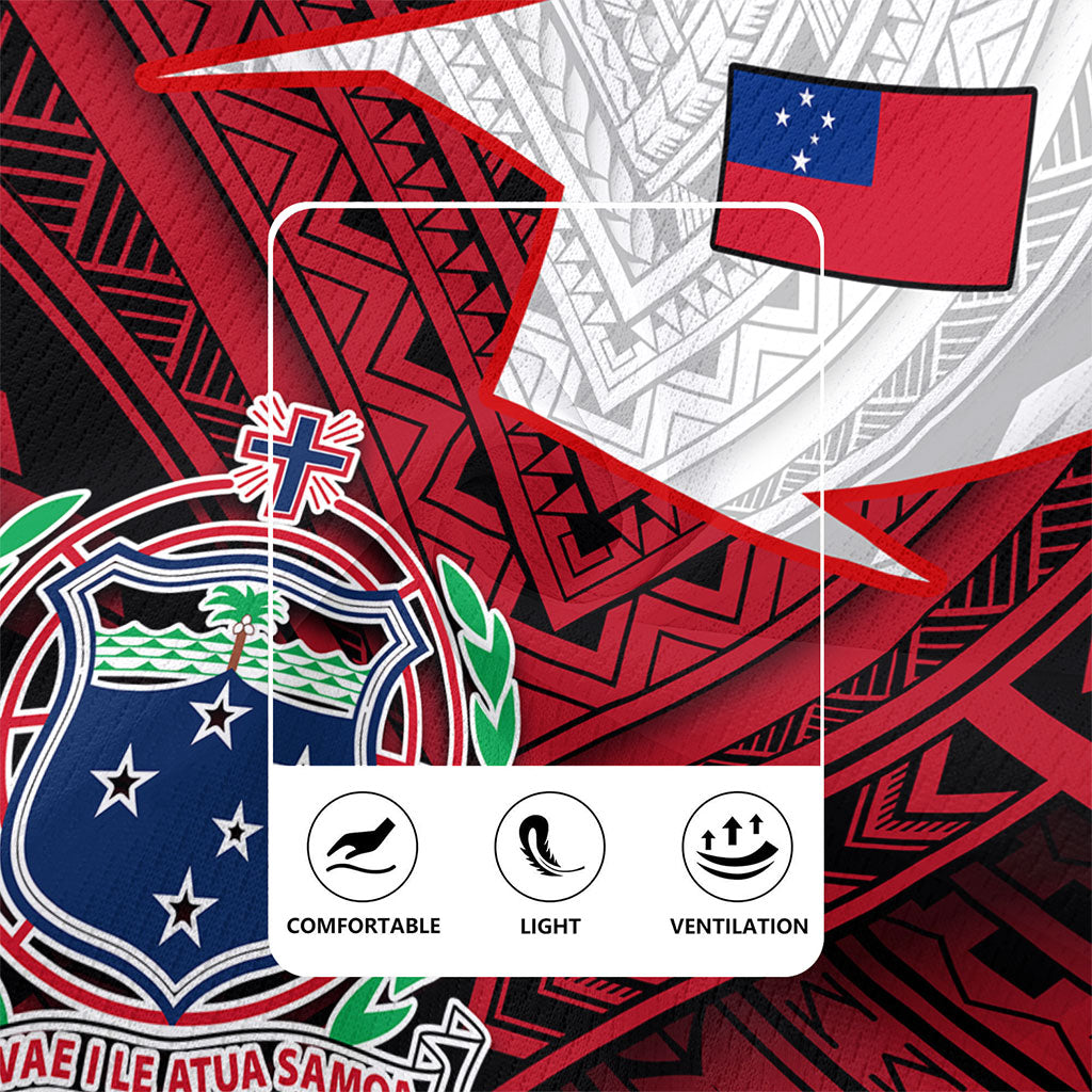 Samoa Rugby Jersey Polynesian Tattoo Flag And Coat Of Arms