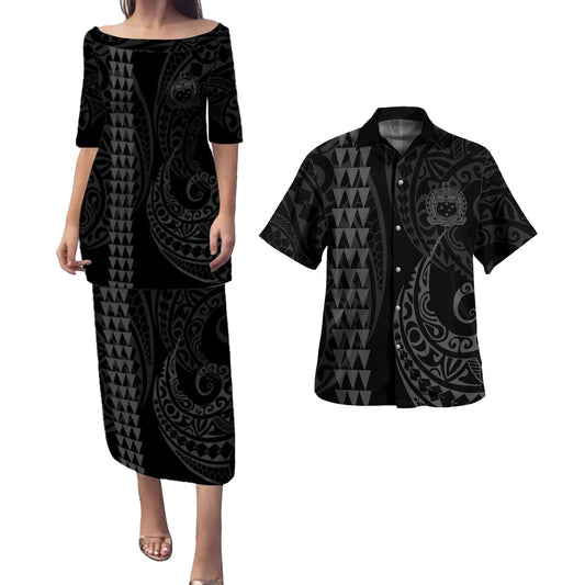 Samoa Combo Puletasi And Shirt Kakau Style Grey