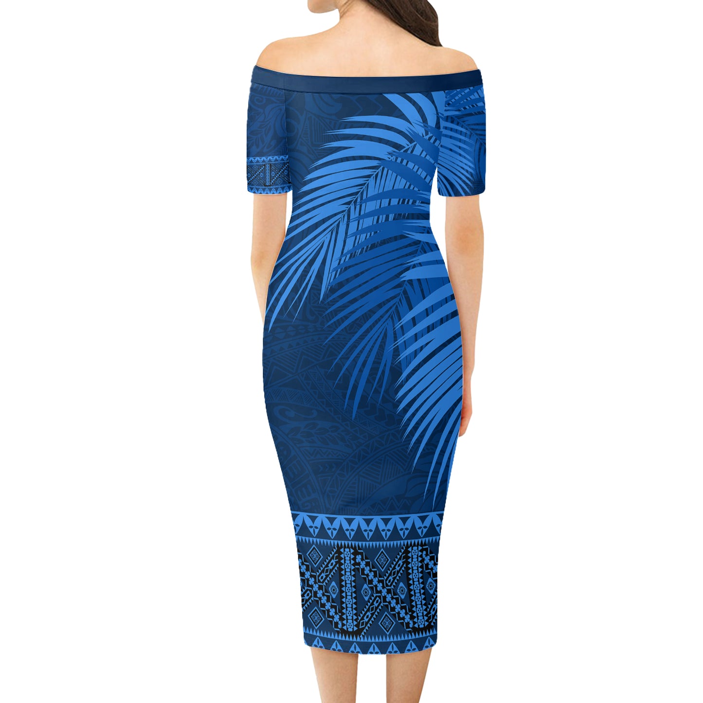 Samoa Combo Short Sleeve Dress And Shirt Masi Dobby Fabric Leaves