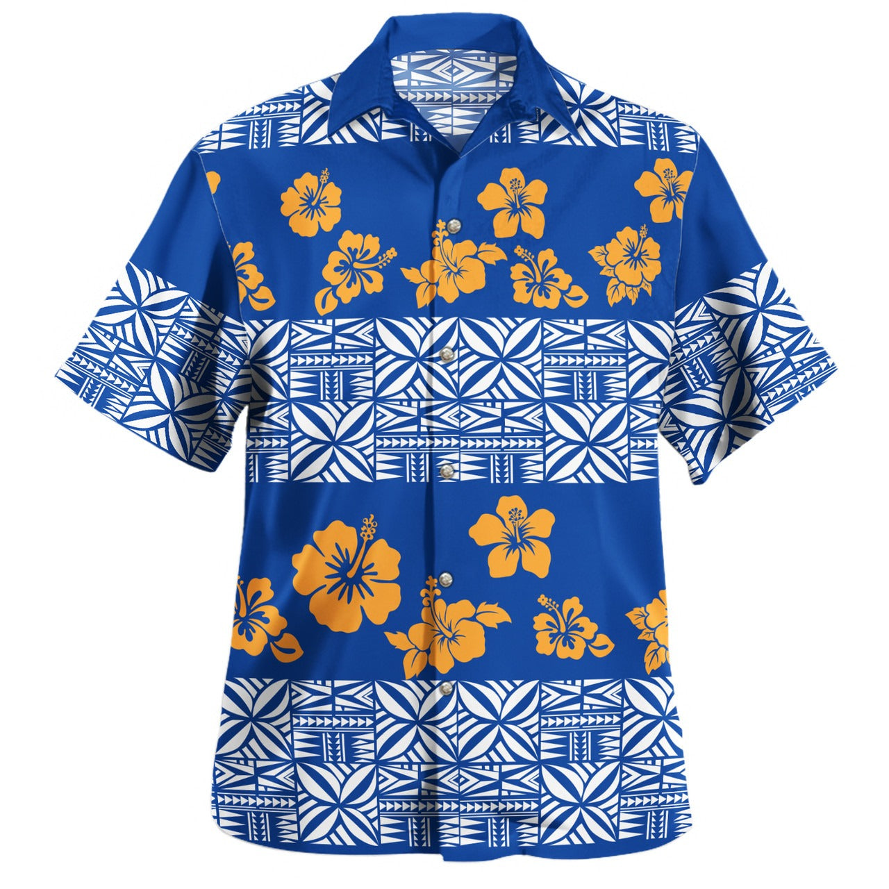 Samoa Hawaiian Shirt Tapa Flower Fabric Print