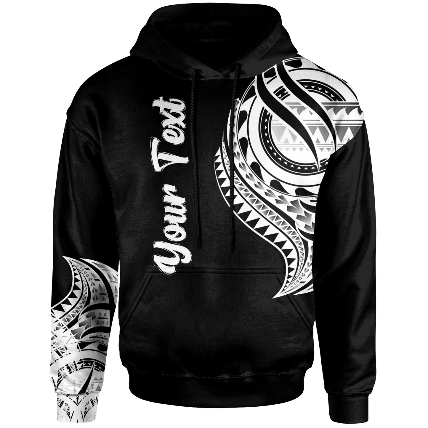 American Samoa Custom Personalised Hoodie - American Samoa Tatau White Patterns
