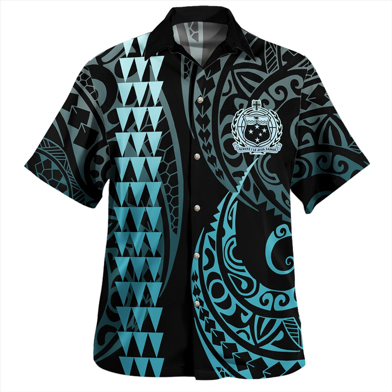 Samoa Combo Puletasi And Shirt Kakau Style Turquoise