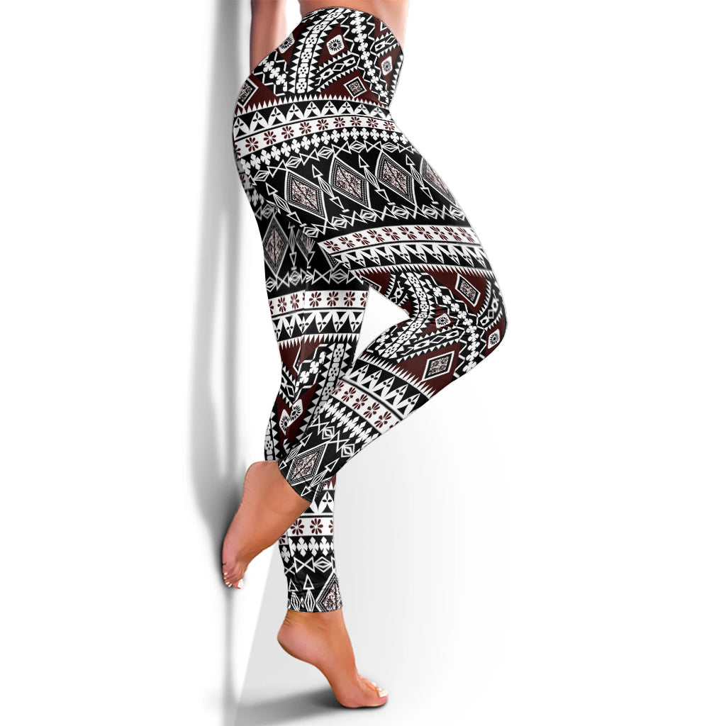 Samoa Legging Polynesian Tribal Print Stripe Style