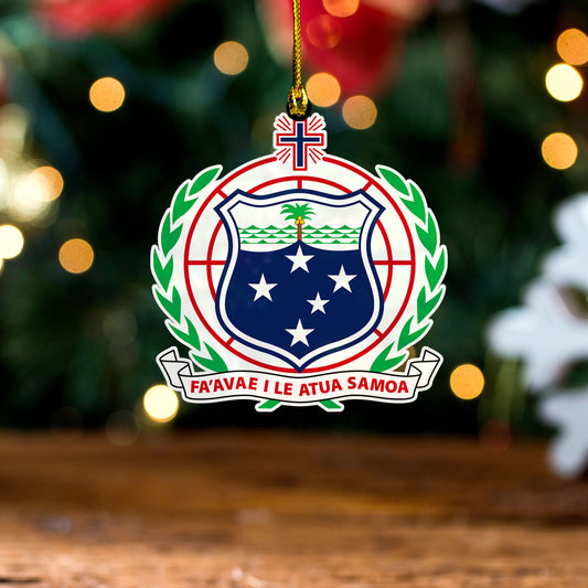 Samoa Acrylic And Wooden Ornament Coat Of Arms