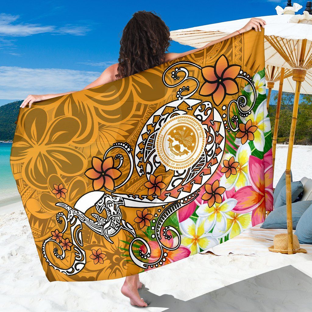 FSM Sarong - Turtle Plumeria (Gold)
