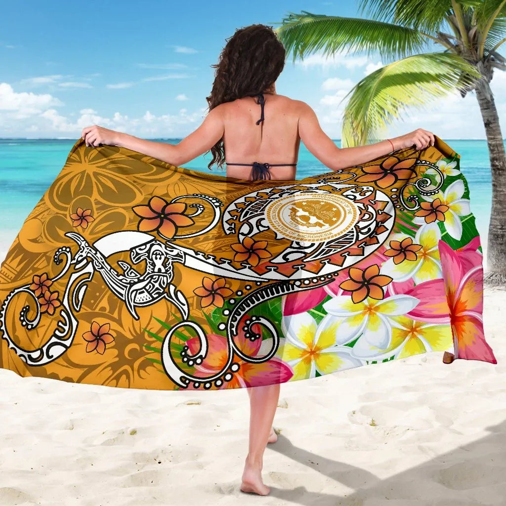 FSM Sarong - Turtle Plumeria (Gold)