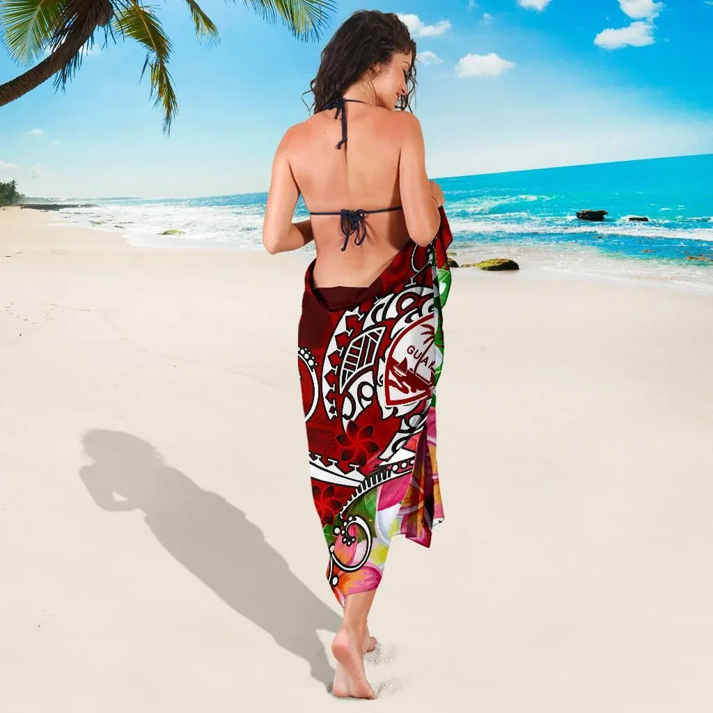 Guam Sarong - Turtle Plumeria (Red)
