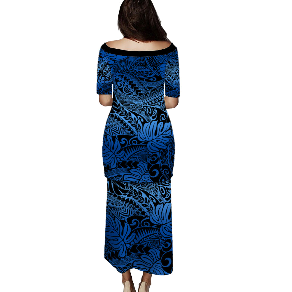 Hawaii Combo Puletasi And Shirt Tribal Polynesian Pattern Leaf