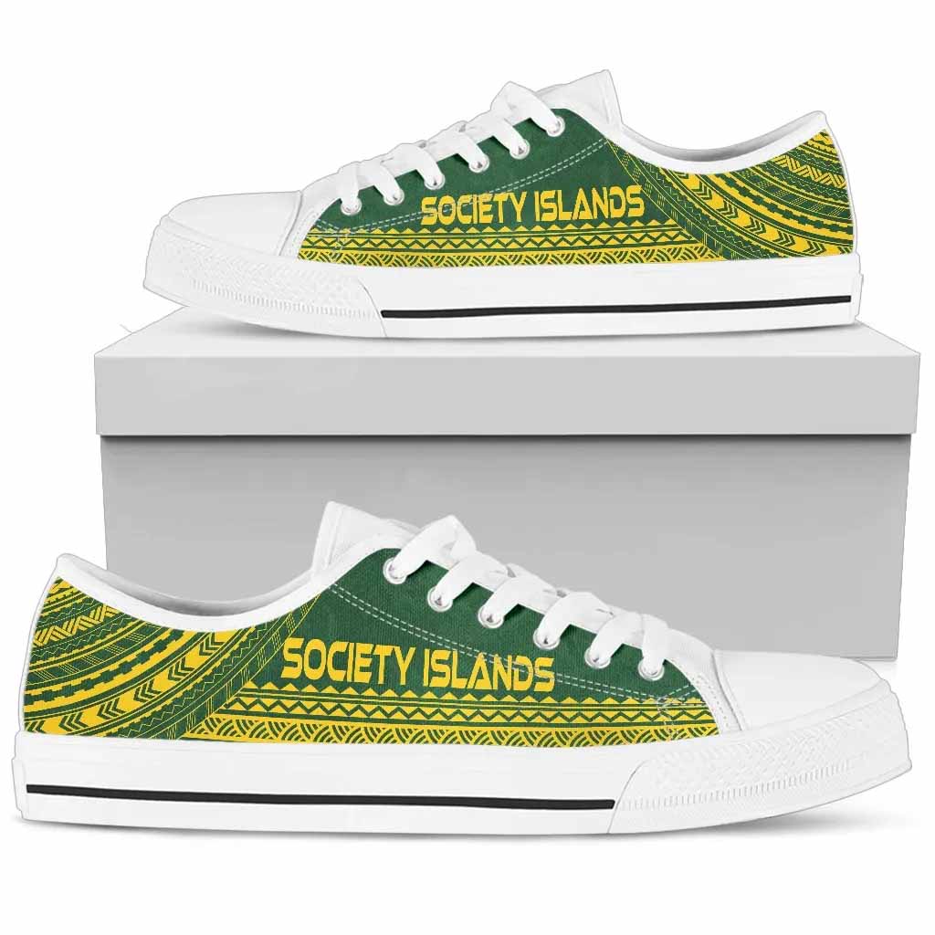 Society Islands Low Top Shoes - Polynesian Flag Chief Version