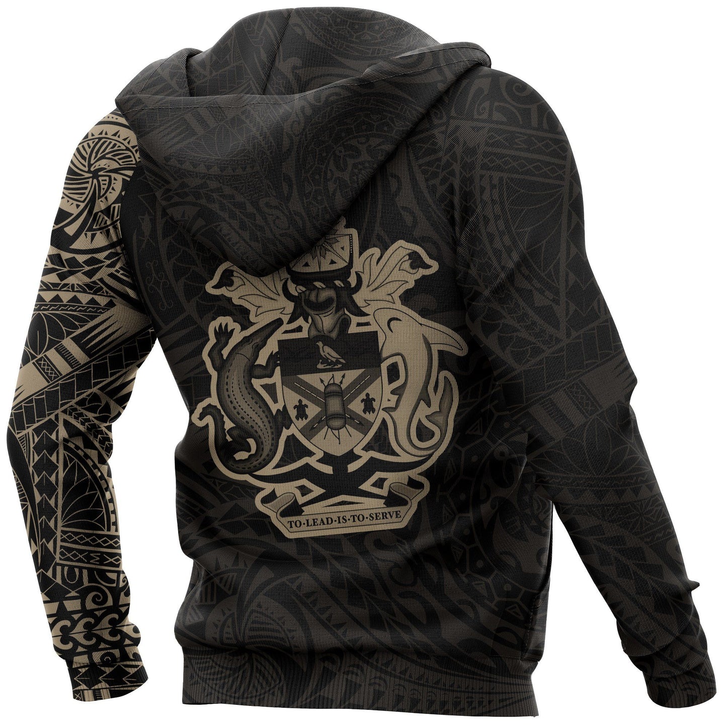 Solomon Hoodie - Solomon Coat Of Arms Polynesian Tattoo Style