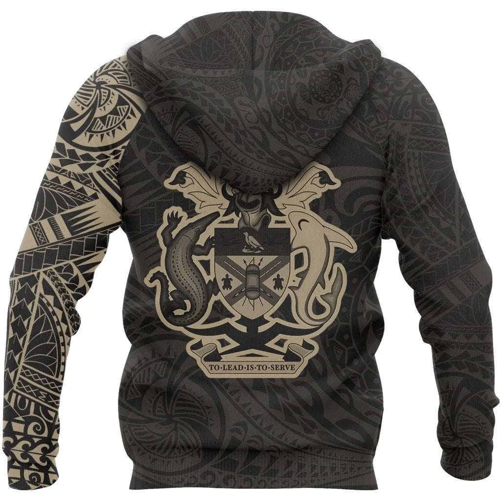 Solomon Hoodie - Solomon Coat Of Arms Polynesian Tattoo Style