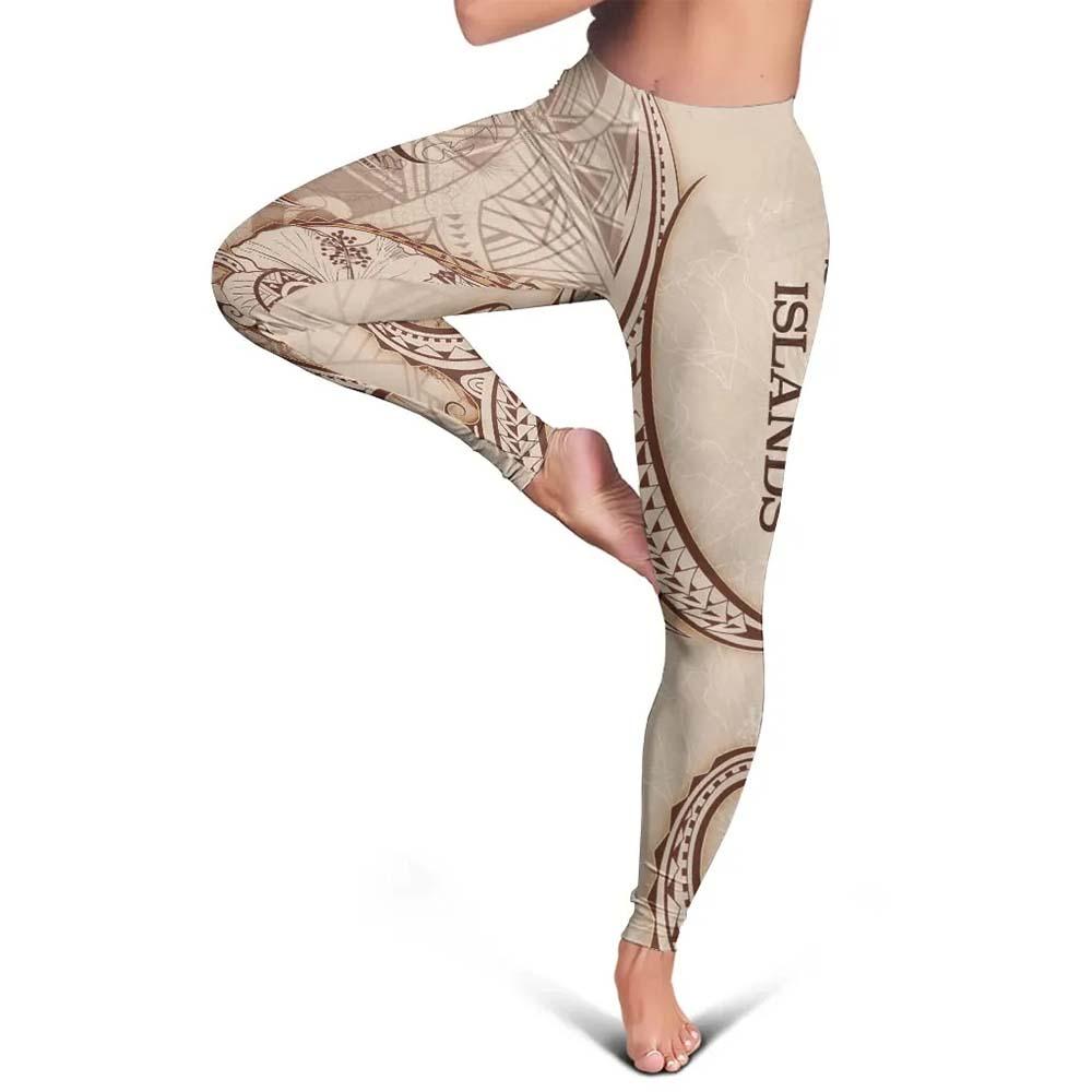 Solomon Islands Legging - Hibiscus Flowers Vintage Style