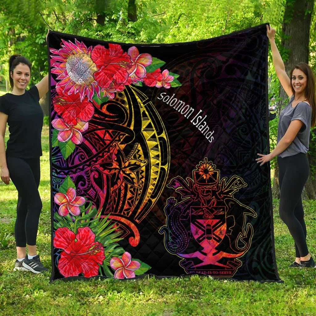 Solomon Islands Premium Quilt - Tropical Hippie Style