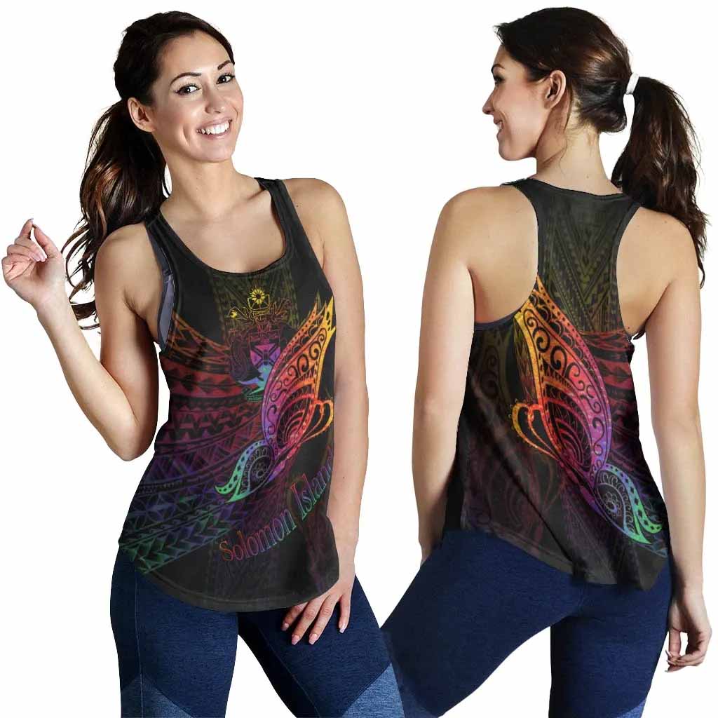 Solomon Islands Women Racerback Tank - Butterfly Polynesian Style