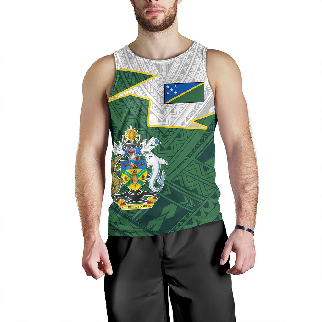 Solomon Islands Tank Top Polynesian Tattoo Flag And Coat Of Arms