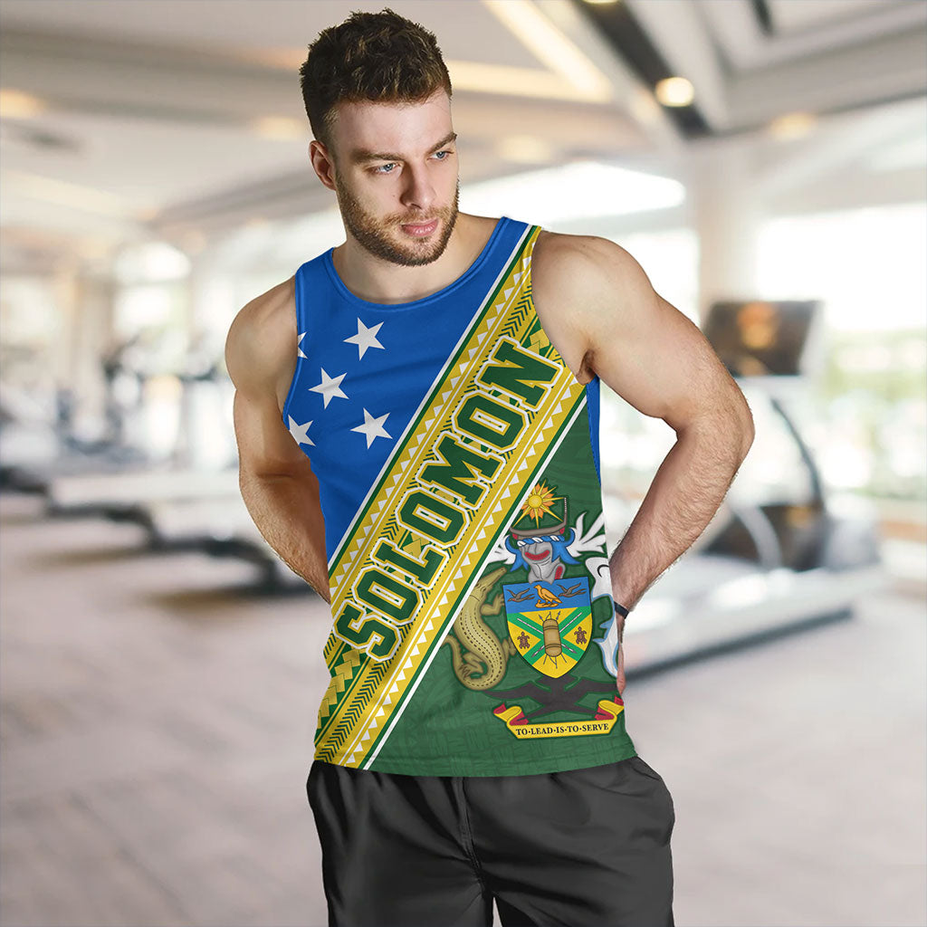Solomon Islands Tank Top Flag And Coat Of Arms