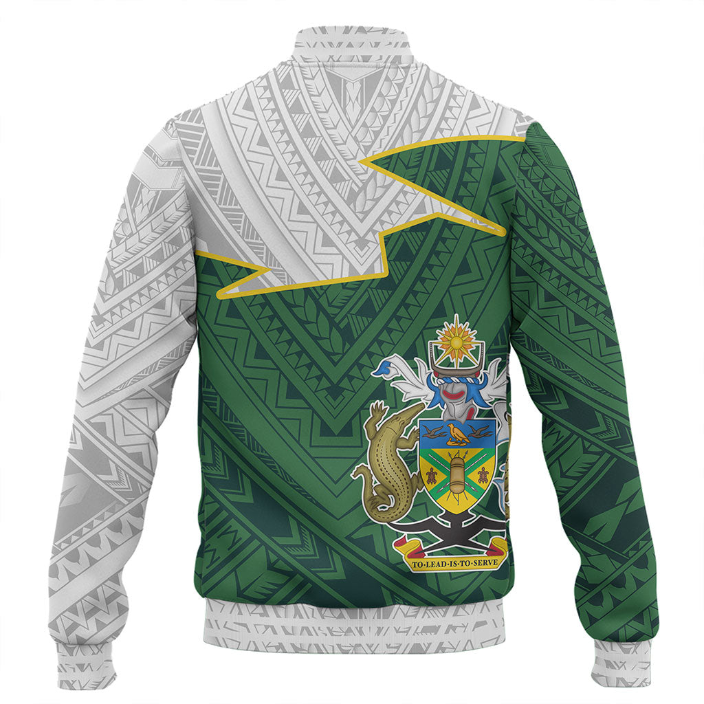 Solomon Islands Baseball Jacket Polynesian Tattoo Flag And Coat Of Arms