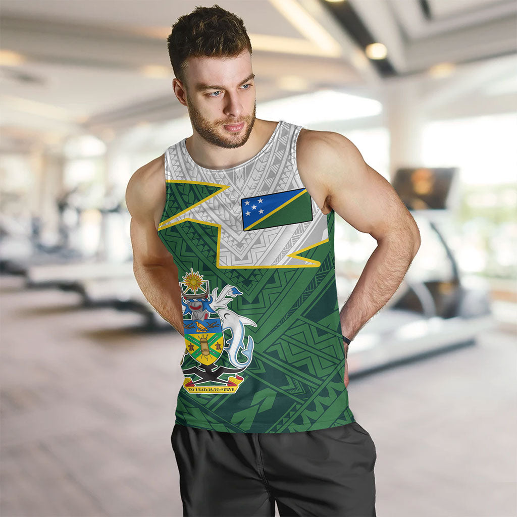 Solomon Islands Tank Top Polynesian Tattoo Flag And Coat Of Arms