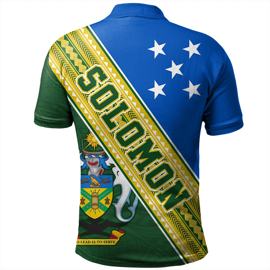 Solomon Islands Polo Shirt Flag And Coat Of Arms