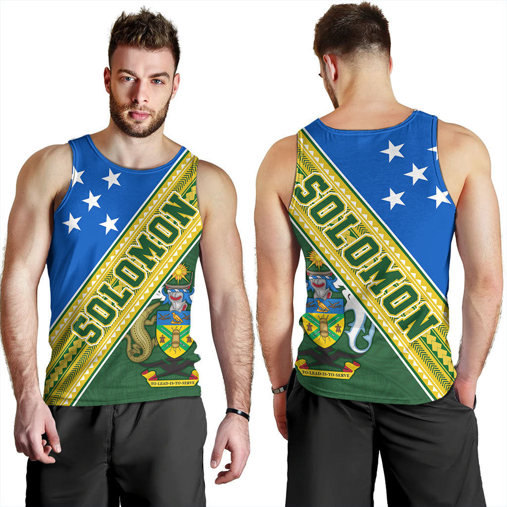 Solomon Islands Tank Top Flag And Coat Of Arms