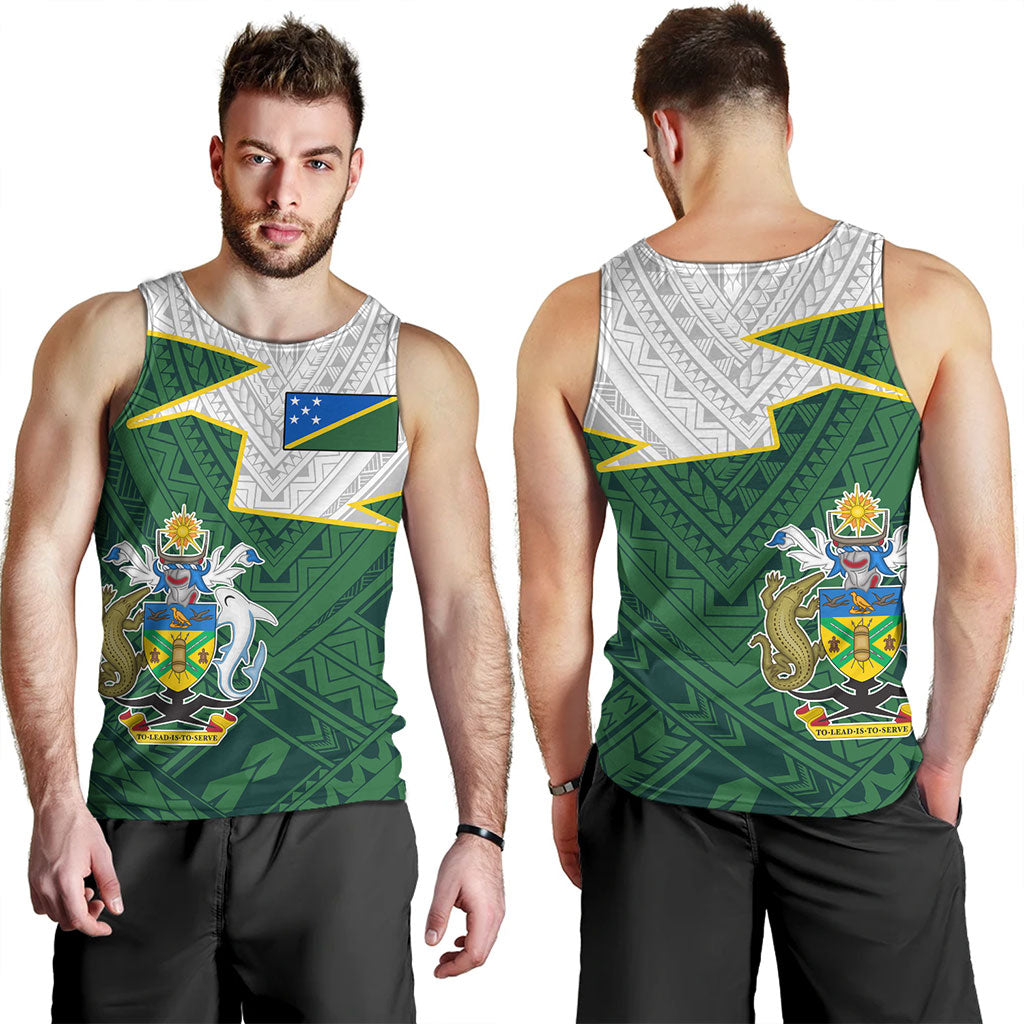 Solomon Islands Tank Top Polynesian Tattoo Flag And Coat Of Arms