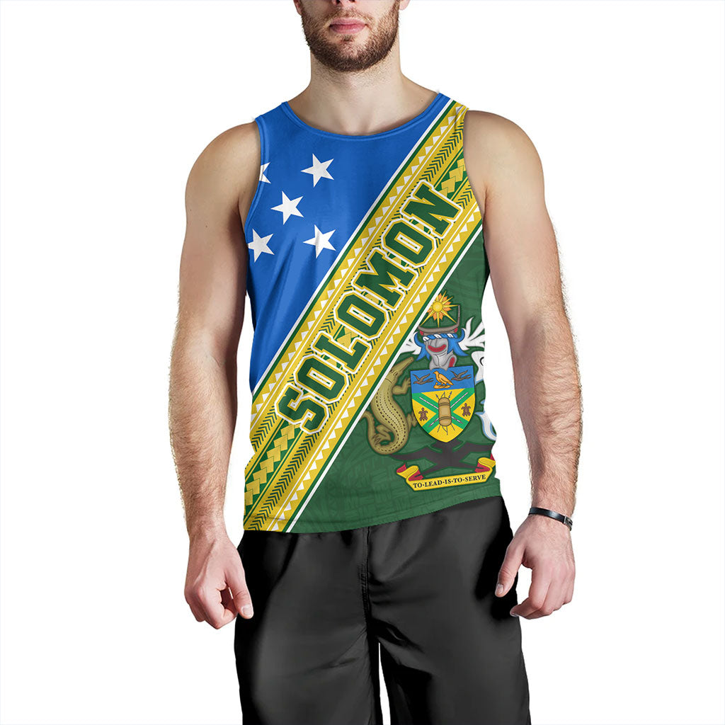 Solomon Islands Tank Top Flag And Coat Of Arms