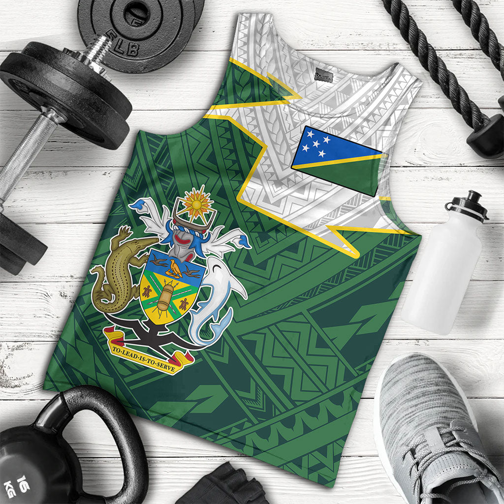 Solomon Islands Tank Top Polynesian Tattoo Flag And Coat Of Arms