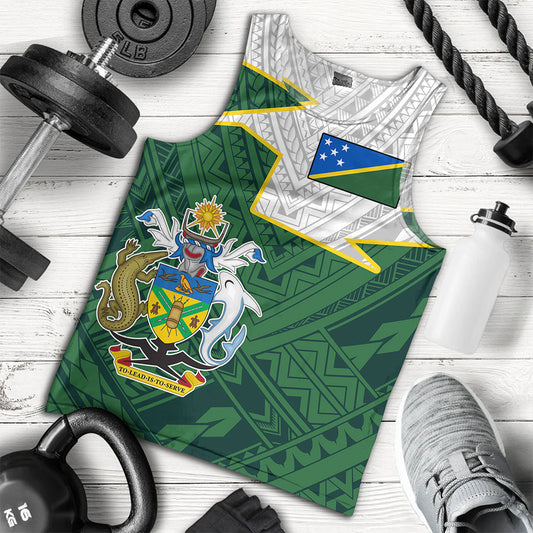 Solomon Islands Tank Top Polynesian Tattoo Flag And Coat Of Arms