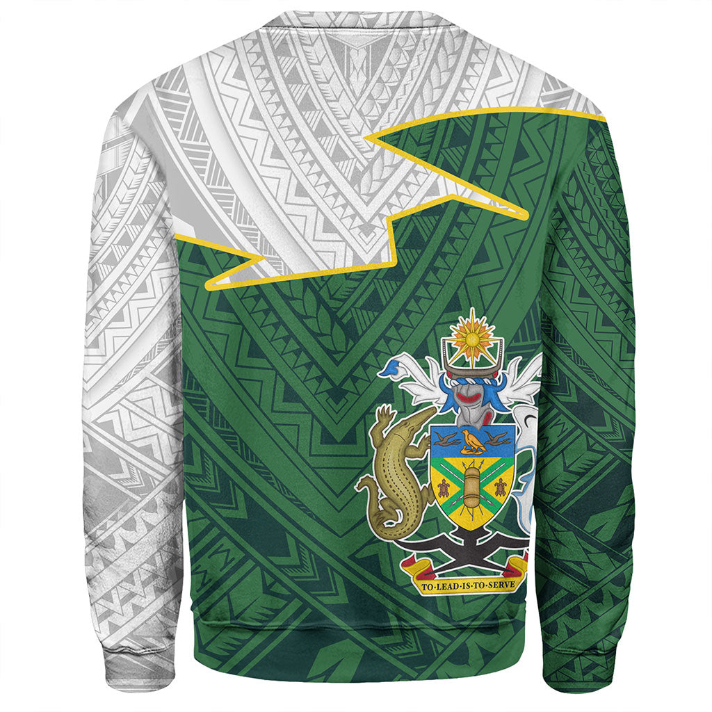 Solomon Islands Sweatshirt Polynesian Tattoo Flag And Coat Of Arms