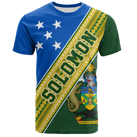 Solomon Islands T-Shirt Flag And Coat Of Arms