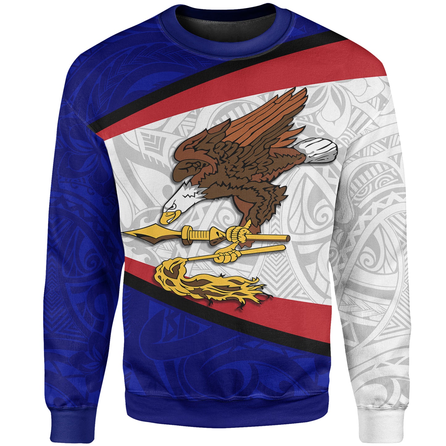 American Samoa Sweatshirt - American Samoa Polynesian Flag With Coat Of Arms