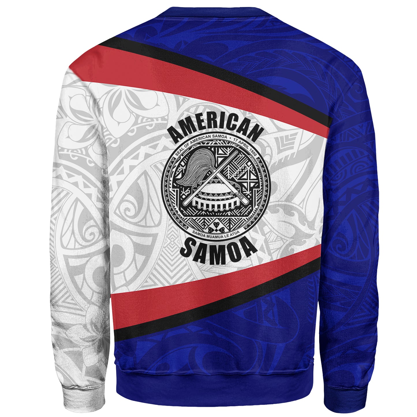 American Samoa Sweatshirt - American Samoa Polynesian Flag With Coat Of Arms
