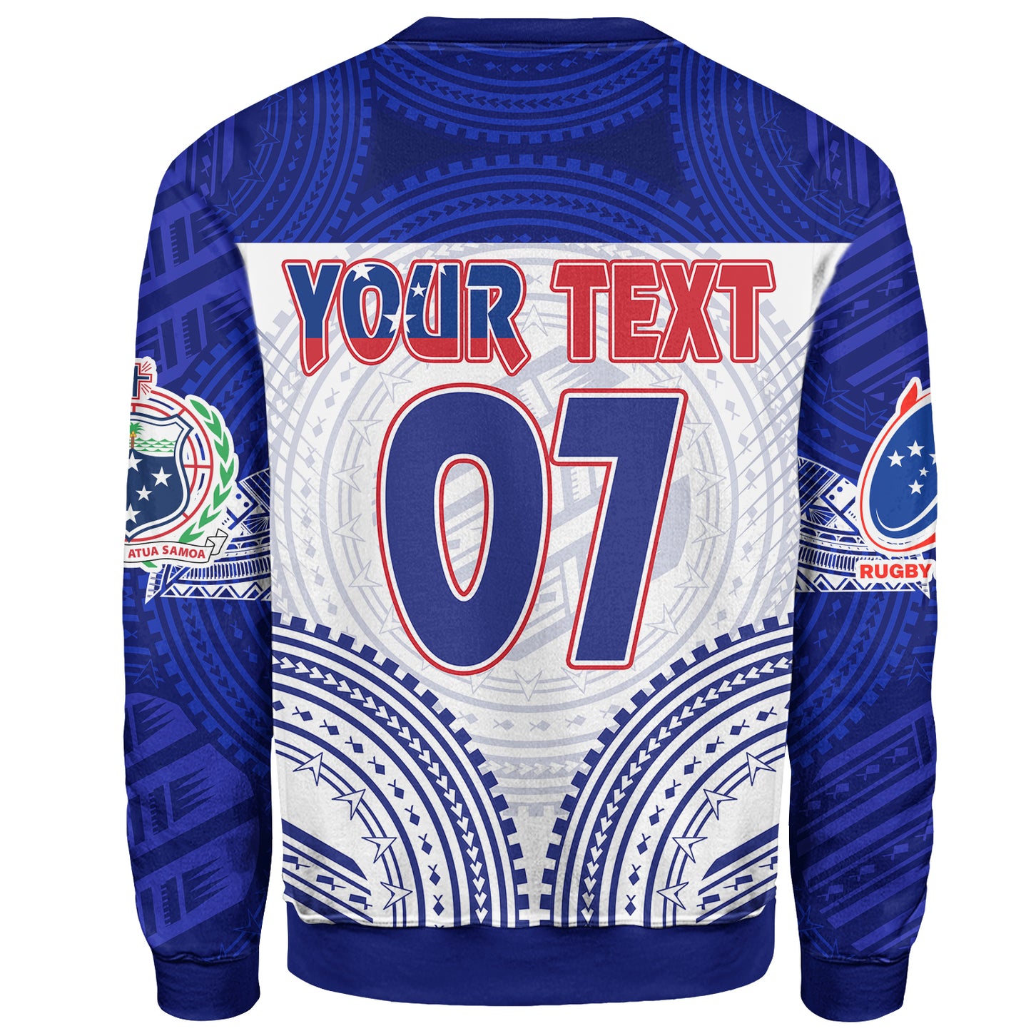 (Custom Personalised) Samoa Rugby Toa Samoa Blue Style Sweatshirt